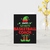 Santa's Favorite Basketball Coach Funny Elf Family Karte (Gelbe Blume)