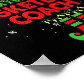 Santa's Favorite Basketball Coach Funny Elf Family Poster (Ecke)