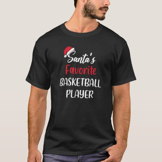 Santas Favorite Basketball Player Christmas Baske T-Shirt (Vorderseite)