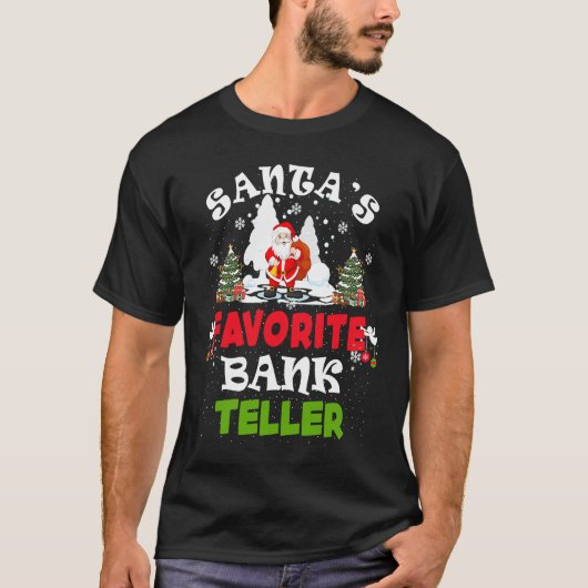 Santa's Favorite Bench Plate Christmas T-Shirt (Vorderseite)