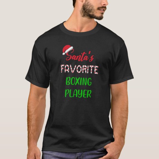 Santas Favorite Boxing Player Funny Boxing Christ T-Shirt (Vorderseite)