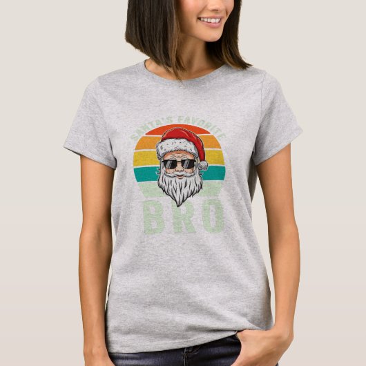 Santa's Favorite Bro Brother Boys Funny Christmas T-Shirt (Vorderseite)
