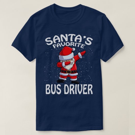 Santas Favorite Bus Driver Weihnachten T-Shirt (Design vorne)