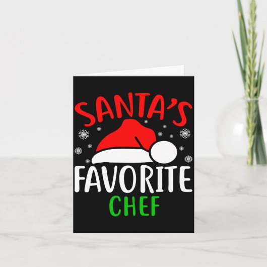 Santas Favorite Chef Funny Christmas Xmas Santa Lo Karte (Vorderseite)