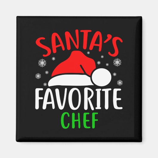 Santas Favorite Chef Funny Christmas Xmas Santa Lo Magnet (Vorne)