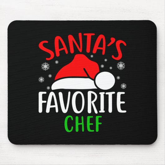 Santas Favorite Chef Funny Christmas Xmas Santa Lo Mousepad (Vorne)