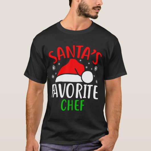 Santas Favorite Chef Funny Christmas Xmas Santa Lo T-Shirt (Vorderseite)