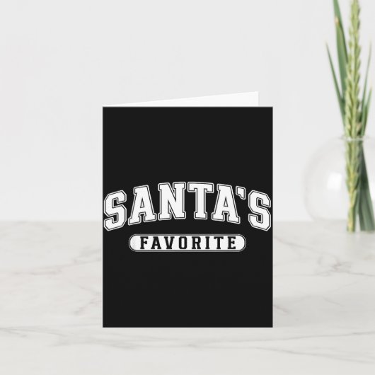 Santa's Favorite Christmas Varsity Text Family Xma Karte (Vorderseite)