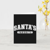 Santa's Favorite Christmas Varsity Text Family Xma Karte (Gelbe Blume)