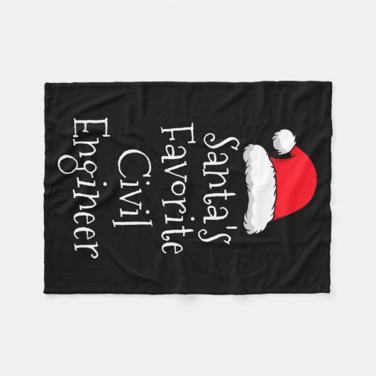 Santas Favorite Civil Engineer - Christmas Funny G Fleecedecke (Vorderseite (Horizontal))