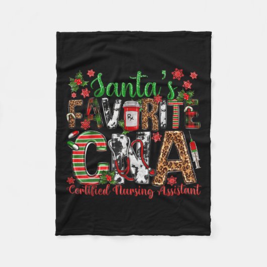 Santa's Favorite Cna Certified Nursing Istant Chri Fleecedecke (Vorderseite)