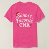 Santas Favorite CNA White text Nurse Christmas Mer T-Shirt (Design vorne)