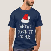 Santas Favorite Coder Geschenk Weihnachtscodierung T-Shirt (Vorderseite)