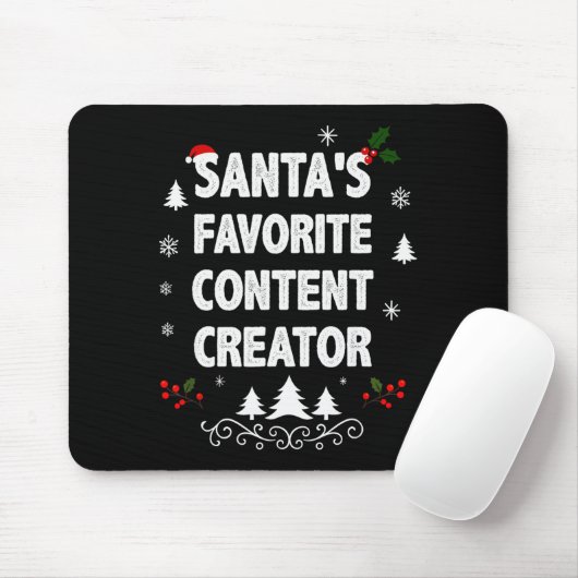 Santa's Favorite Content Creator Funny Christmas P Mousepad (Mit Mouse)