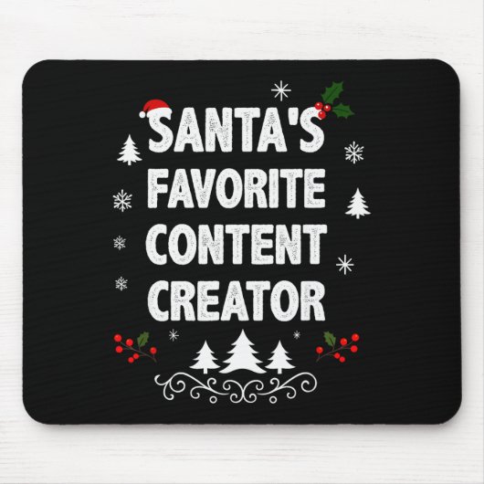 Santa's Favorite Content Creator Funny Christmas P Mousepad (Vorne)