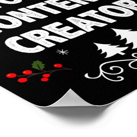 Santa's Favorite Content Creator Funny Christmas P Poster (Ecke)