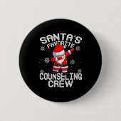 Santa's Favorite Counseling Crew Christmas  Button (Vorderseite)