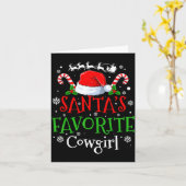 Santa's Favorite Cowgirl Christmas Party Karte (Gelbe Blume)