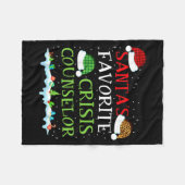 Santa's Favorite Crisis Counselor Fun Christmas Fleecedecke (Vorderseite (Horizontal))