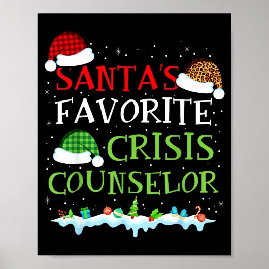 Santa's Favorite Crisis Counselor Fun Christmas Poster (Vorne)