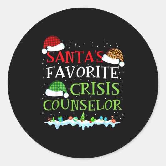 Santa's Favorite Crisis Counselor Fun Christmas Runder Aufkleber (Vorderseite)