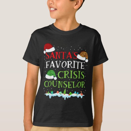 Santa's Favorite Crisis Counselor Fun Christmas  T-Shirt (Vorderseite)