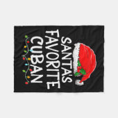 Santa's Favorite Cuban Christmas Santa Claus Tree Fleecedecke (Vorderseite (Horizontal))