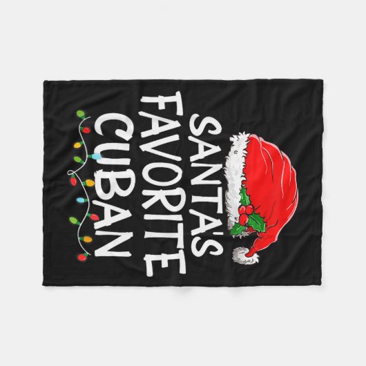 Santa's Favorite Cuban Christmas Santa Claus Tree  Fleecedecke (Vorderseite (Horizontal))