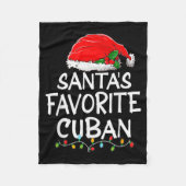 Santa's Favorite Cuban Christmas Santa Claus Tree  Fleecedecke (Vorderseite)