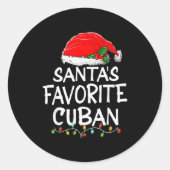 Santa's Favorite Cuban Christmas Santa Claus Tree  Runder Aufkleber (Vorderseite)