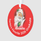Santa's Favorite Custom Class of 2026 Graduate Ornament (Vorderseite)