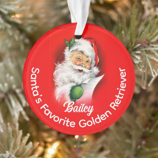 Santas Favorite Custom Personalisiert Dog Rasse Na Ornament (Baum)