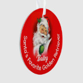 Santas Favorite Custom Personalisiert Dog Rasse Na Ornament (Vorderseite)