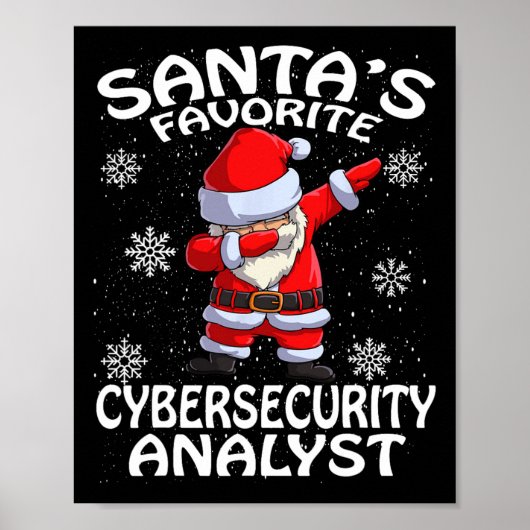Santa's Favorite Cyber Security Analyst Christmas  Poster (Vorne)