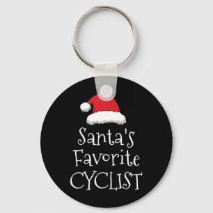 Santas Favorite Cyclist - Weihnachts Funny Cycling Schlüsselanhänger