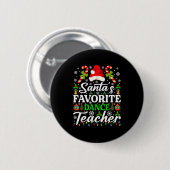 Santa's Favorite Dance Teacher Shirt Funny Christm Button (Vorne & Hinten)