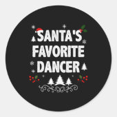 Santa's Favorite Dancer Funny Holiday Christmas Pa Runder Aufkleber (Vorderseite)