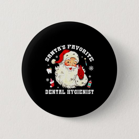 Santas Favorite Dental Hygienist Christmas Funny G Button (Vorderseite)