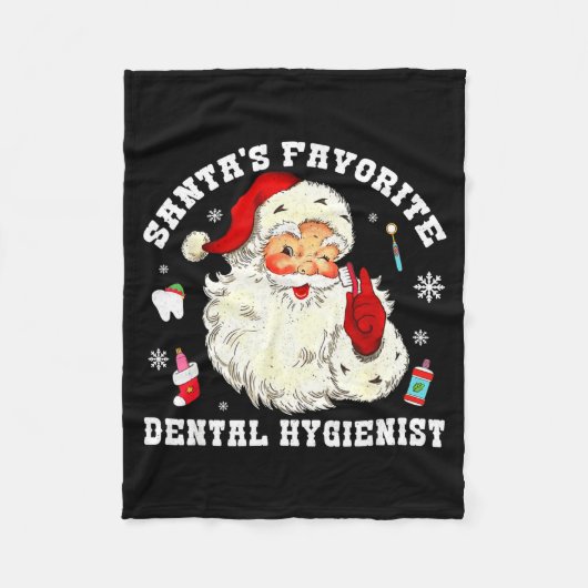 Santas Favorite Dental Hygienist Christmas Funny G Fleecedecke (Vorderseite)