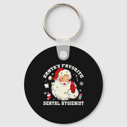 Santas Favorite Dental Hygienist Christmas Funny G Schlüsselanhänger (Vorderseite)