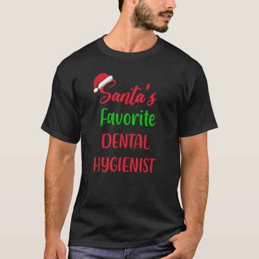 Santas Favorite Dental Hygienist     Christmas Paj T-Shirt (Vorderseite)