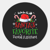 Santa's Favorite Dental Istant Christmas Party  Runder Aufkleber (Vorderseite)