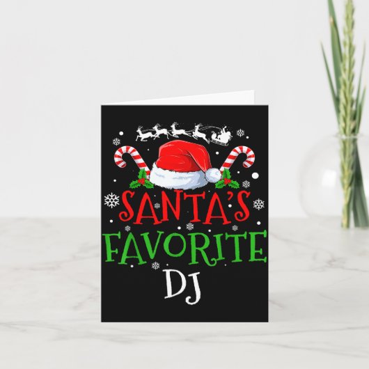 Santa's Favorite Dj Christmas Party Karte (Vorderseite)