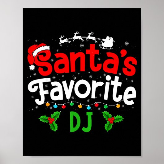Santa's Favorite Dj Christmas Party Poster (Vorne)