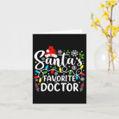 Santas Favorite Doctor Funny Christmas Family Matc Karte (Gelbe Blume)