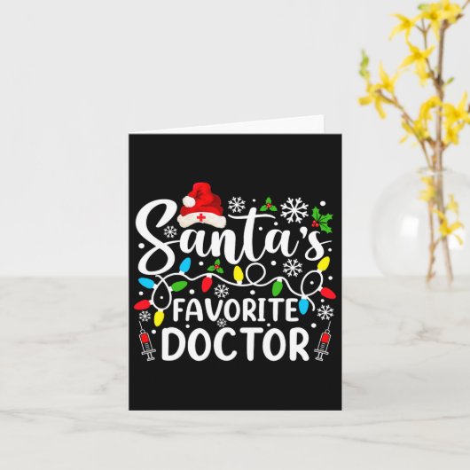 Santas Favorite Doctor Funny Christmas Family Matc Karte (Gelbe Blume)