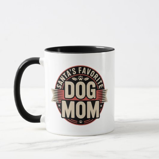 Santa's Favorite Dog Mom Badge Tasse (Links)