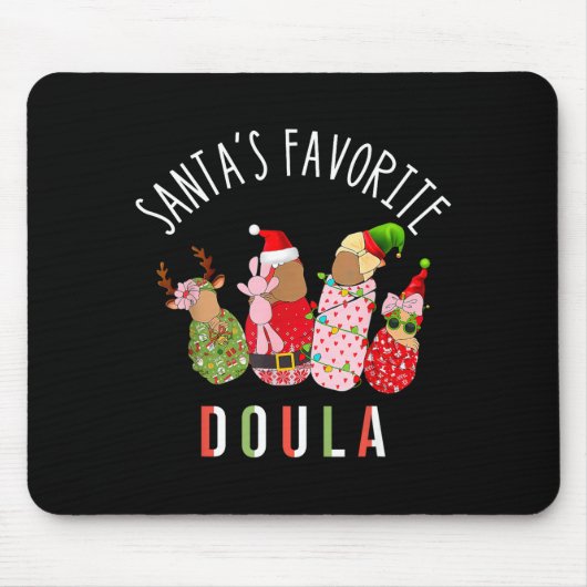 Santa's Favorite Doula Nurse Christmas Stpartum Mi Mousepad (Vorne)