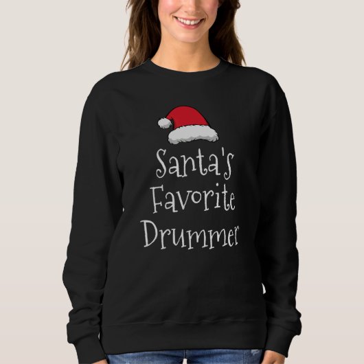 Santas Favorite Drummer Christmas drum Pajama Sweatshirt (Vorderseite)