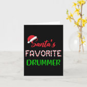 Santas Favorite Drummer Gift Fun Drum Christmas Pa Karte (Gelbe Blume)